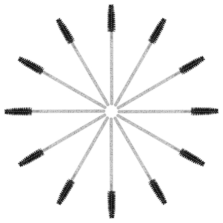 100PCS Disposable Eyelash Brush, Mascara Wands Makeup Brushes Applicators Kits for Eyelash Extensions and Eyebrow with Container (Black)