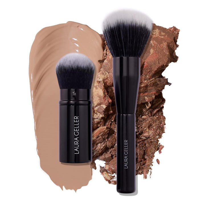 Dual-Ended Eyeshadow Brush - Domed Shader & Blending Brush for Baked and Pressed Eyeshadow Application - All over Eye Makeup Brush