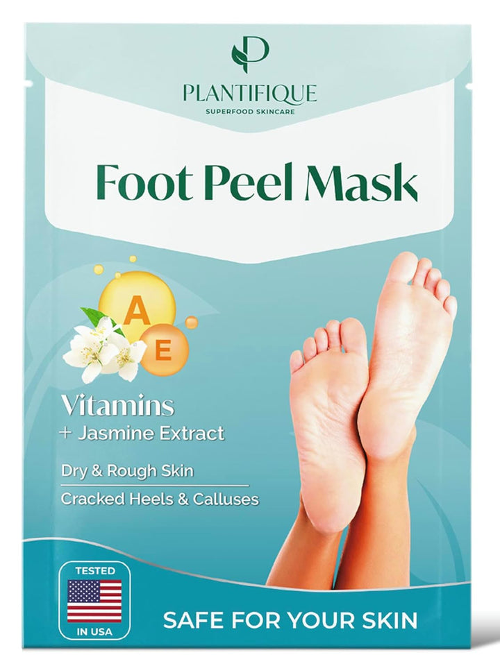 Foot Peeling Mask 2 Pack | Dermatologically Tested Repairs Heels & Removes Dry Dead Skin for Baby Soft Feet | Exfoliating Foot Peel Mask for Dry Cracked Feet | Peach