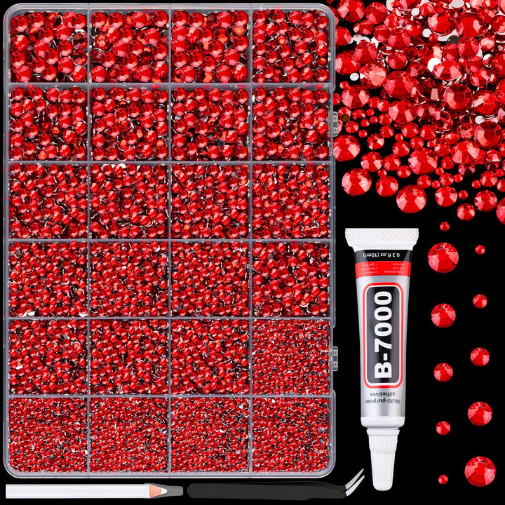 30000Pcs Resin Jelly Rhinestones for Bedazzling, Multicolor 3Mm Flatback Gems for Diamond Art, Bedazzler Kit with 3Pcs 10Ml B7000 Jewelry Glue for Nail Art Crafting Book Makeup