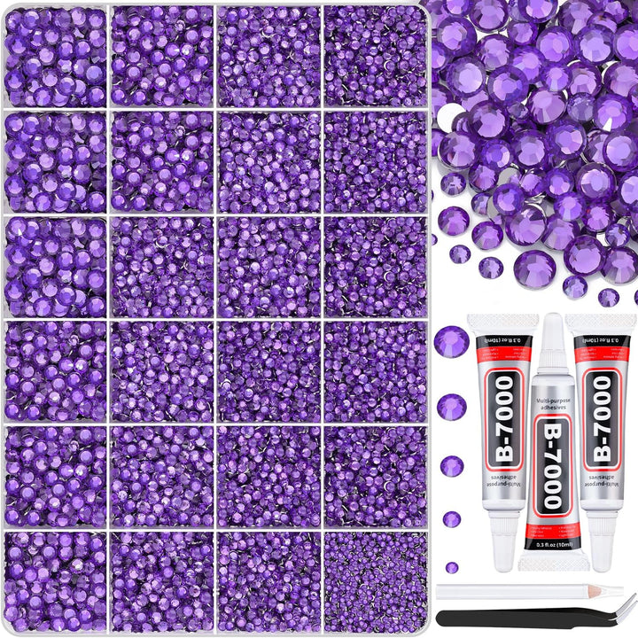 18000Pcs Resin Jelly Rhinestones for Bedazzling, Multicolor 3Mm Flatback Rainbow Gems, Bedazzler Kit with 3Pcs 10Ml B7000 Jewelry Glue for Crafts Crafting Book Shoes Nail Art