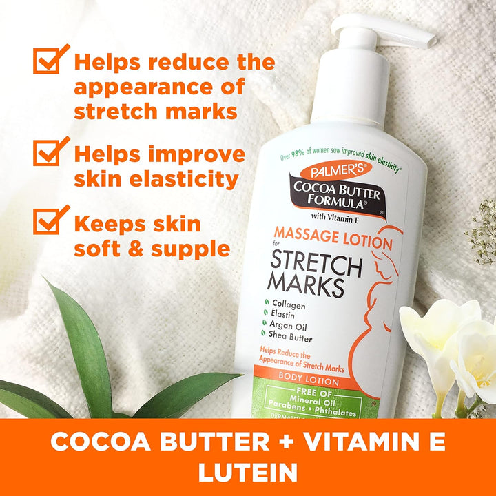 Cocoa Butter Formula Pregnancy Skin Care Kit for Stretch Marks and Scars, Dermatologist Approved, Gift for Mom to Be, 4 Piece Full Size Set