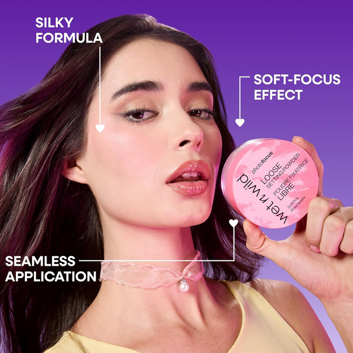 Photo Focus Loose Baking Setting Powder, Highlighter Makeup, Fair to Medium & Tan Skin Tones - Translucent