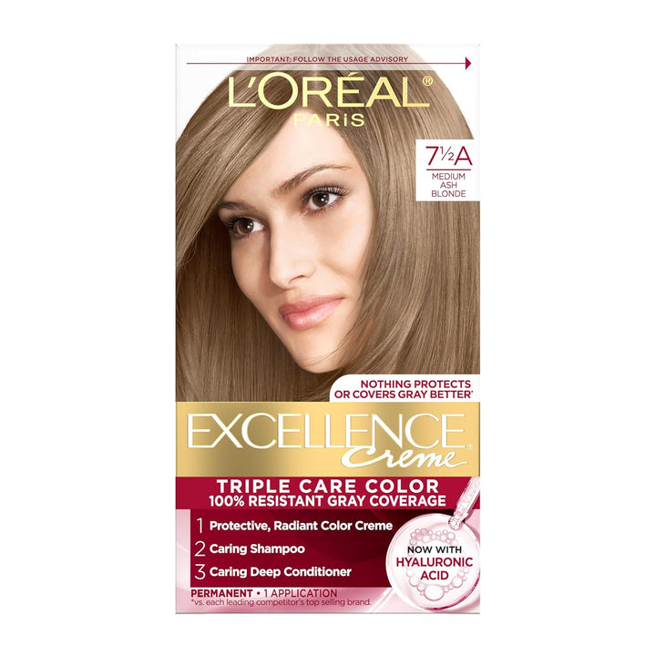 Excellence Crème Permanent Hair Dye, Triple Care Hair Color with Pro-Keratine Complex for 100% Gray Hair Coverage, 4 Dark Brown, 1 Kit