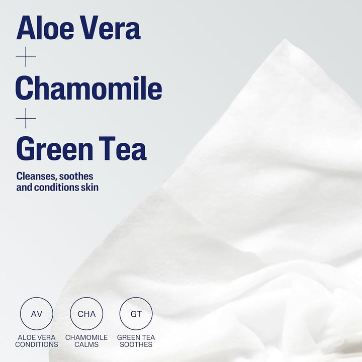 Gentle Makeup Removing Face Wipes, Daily Cleansing Facial Towelettes Gently Remove Makeup, Fragrance and Alcohol Free, 25 Count