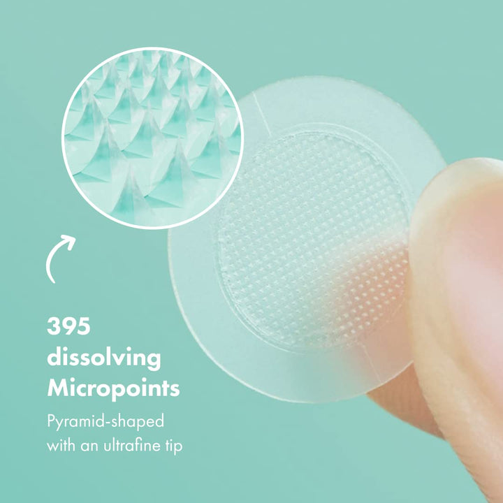 Micropoint Large Hydrocolloid Pimple Patches for Face Blemishes from , Acne Stickers for Early Stage Zits & Hidden Pimples, 395 Proprietary Micropoints, 8 Count