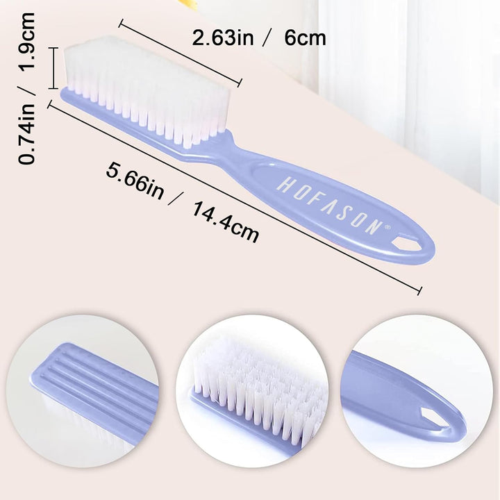 6 Pack Nail Brush for Cleaning Fingernails, Nail Brush Handle Grip Brush for Nail and Toenail Foot, Nail Dust Brush Manicure Pedicure Tools Scrubbing Brush Women Men Home Salon (Macaron)