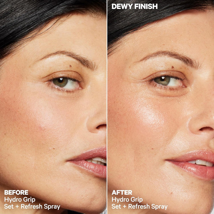 Hydro Grip Set + Refresh Spray with Hyaluronic Acid – Sets Makeup + Hydrates Skin for up to 12 Hours – Long-Lasting, Alcohol-Free Facial Mist for Dewy, Radiant Skin