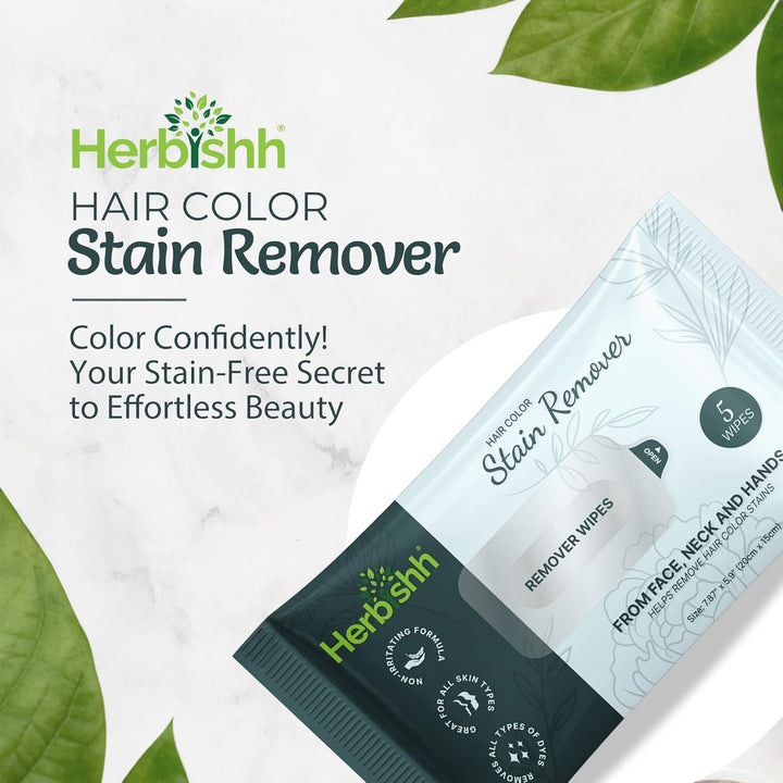 Hair Color Stain Remover Wipes – Gentle Formula for Dye Cleanup – Easy Clean Travel Pack with 5 Skin-Friendly Wipes (Pack of 1)