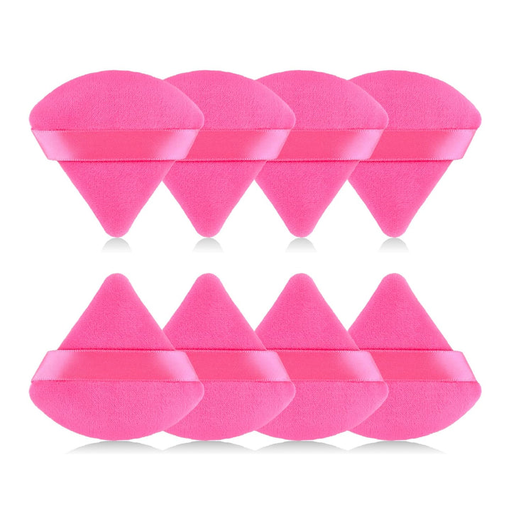 8Pcs of Triangular Powder Puff Makeup Sponges, Made of Super-Soft Velvet, Designed for Contouring, Eye, and Corner, Beauty Blender Foundation Mixing Container.(Black)