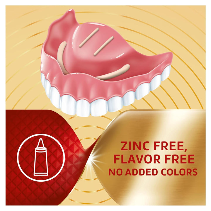 Power Max Power Hold plus Seal Denture Adhesive Cream, Denture Cream for Secure Hold and Food Seal, Flavor Free - 2.2 Oz