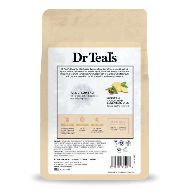 Epsom Salt Magnesium Soak, Limited Edition Cozy Vanilla Season, 3Lbs