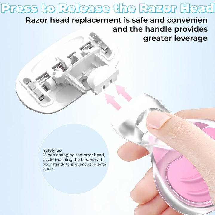 2024 New Women'S Short Handle Razor with Five Blades, Can Remove Excess Body Hair from Arms, Legs, Underarms, Private Areas, Etc. Reusable, with Replaceable Razor Heads (H)
