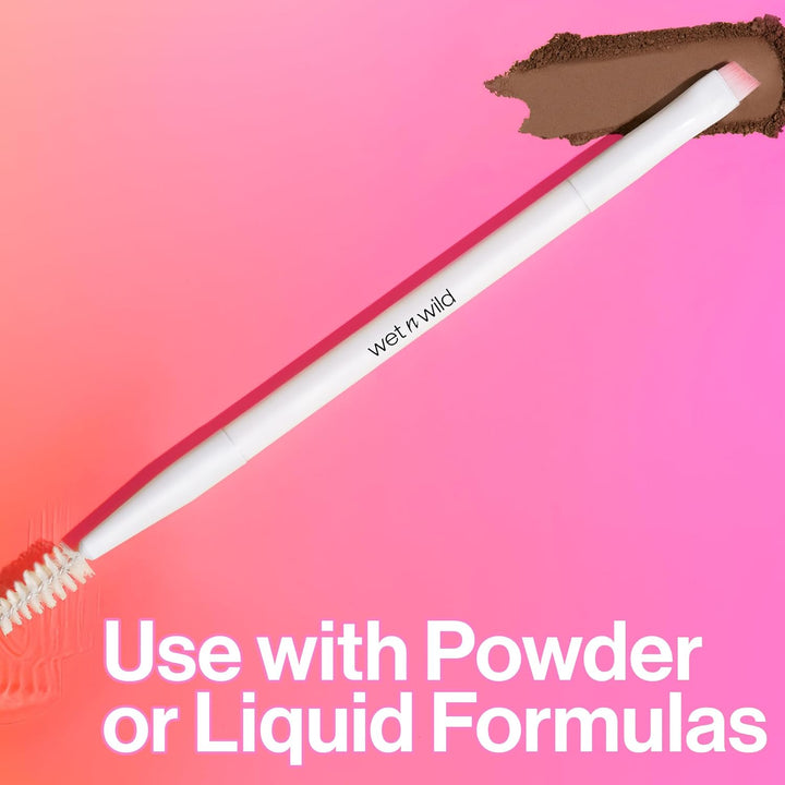 Eyebrow and Liner Brush, Dual-Ended Angled Bristles with Ergonomic Handle for Comfortable Precision Control