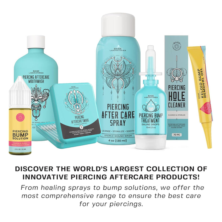 Piercing Aftercare Spray 4Oz | Saline Spray for Piercings | Ear Piercing Cleaner Spray | Saline Solution for Piercings | Piercing & Keloid Bump Removal for Ears, Belly Nose Piercings