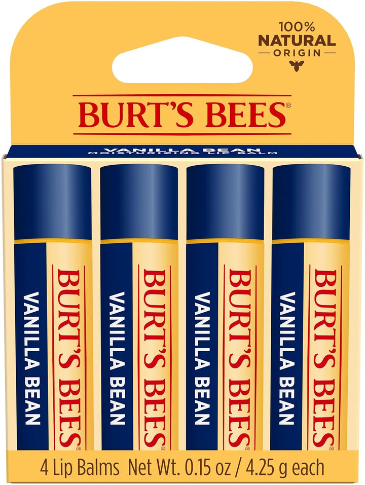Lip Balm - Original Beeswax, Lip Moisturizer with Responsibly Sourced Beeswax, Tint-Free, Natural Origin Conditioning Treatment, 4 Tubes, 0.15 Oz.