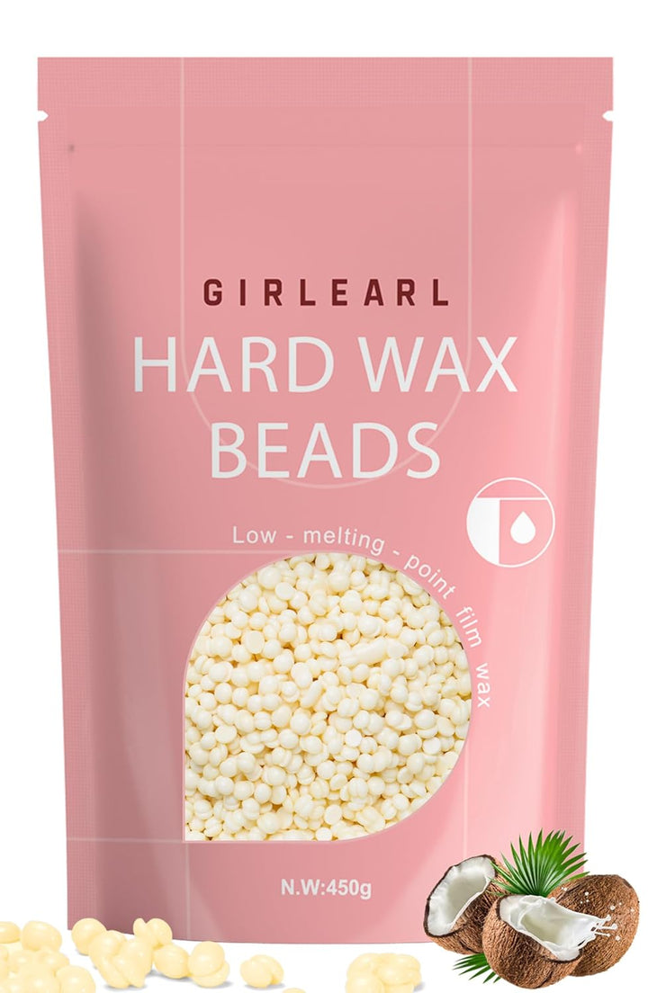 Hard Wax Beads, 1Lb Wax Beans for Hair Removal Sensitive Skin with Rose Formula, Perfect for Full Body, Facial, Brazilian Bikini, and Legs at Home Wax Refill for Women Men (Pink)