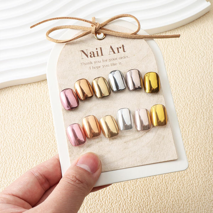 6PCS Chrome Nail Powder Metallic Mirror Pigment Glitter Effect Holographic Powder for Nails, Rose Gold Silver Champagne Rubbing DIY Dust for Nail Designs Decoration Supplies