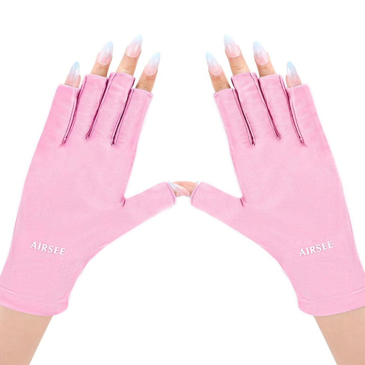 UV Gloves for Nail Lamp,Professional UPF50+ UV Protection Gloves for Manicures Nail Art,Fingerless Gloves That Shield Skin from the Sun and Nail Lamp (Black)