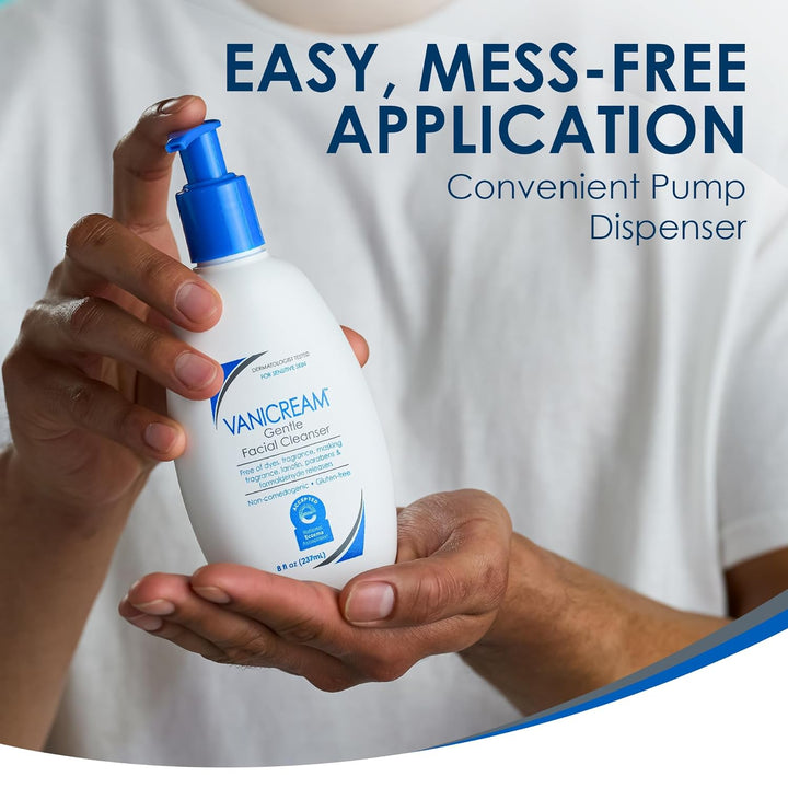 Gentle Facial Cleanser with Pump Dispenser - 8 Fl Oz - Formulated without Common Irritants for Those with Sensitive Skin