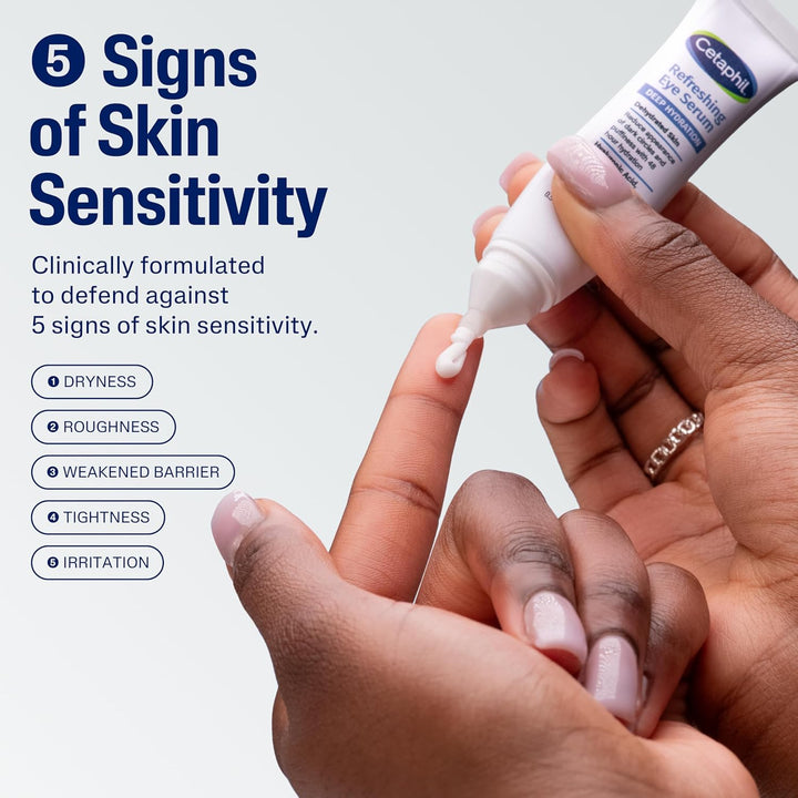 Deep Hydration Refreshing Eye Serum, 0.5 Fl Oz, 48Hr Hydrating under Eye Cream to Reduce the Appearance of Dark Circles, with Hyaluronic Acid, Vitamin E & B5 (Packaging May Vary)