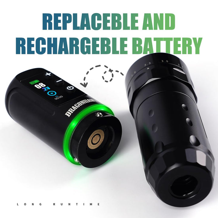 L3 Tattoo Kit, Cordless/Cord Complete Tattoo Gun Kit Pen Machine, 7 Strokes Length, 2 Batteries 2,000Mah Power Supply with Extra Battery Rca Jack Part, Pro Tattoo Needles for Beginner