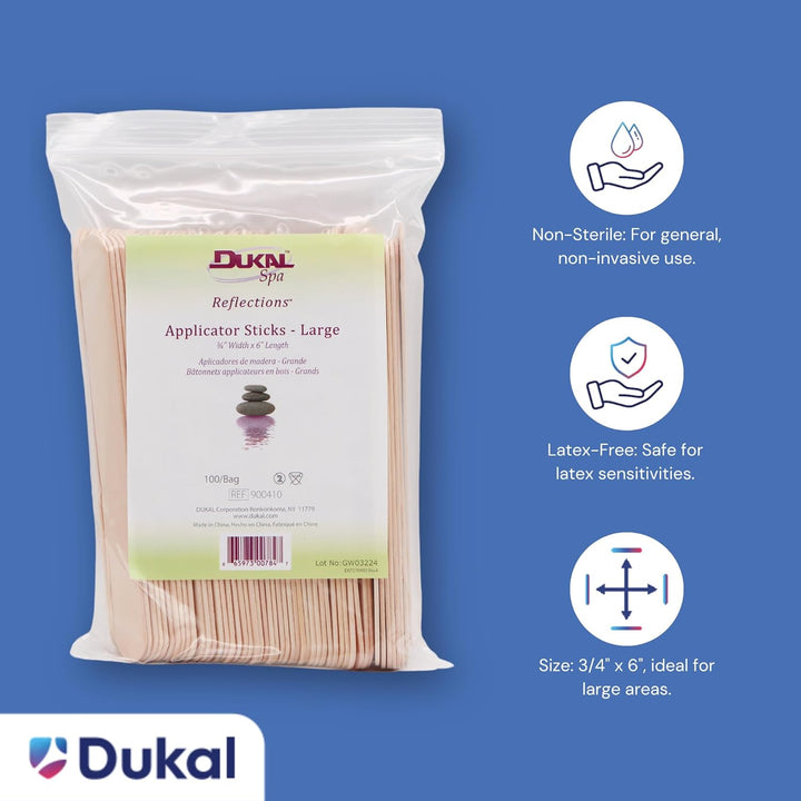 Large Wooden Wax Sticks - Body Hair Removal Applicator for Waxing, ¾” X 6” (Pack of 100)