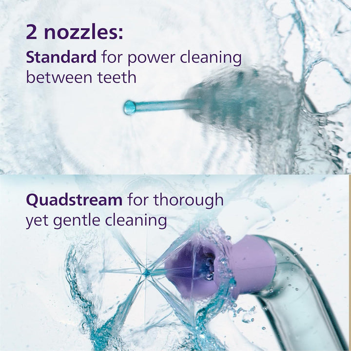 Cordless Power Flosser 3000 - Water Flosser with Innovative Quad Stream Technology, Oral Irrigator with 2 Flossing Modes and 3 Pressure Levels, IPX7 Waterproof, Black, HX3826/23