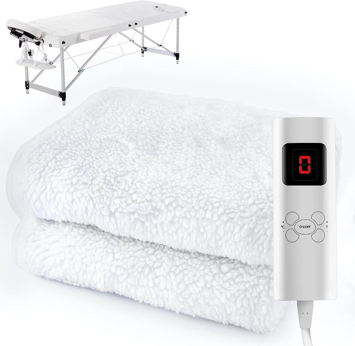 Massage Table Heating Pads Heated Massage Table Warmer 9 Heat Settings Professional SPA Bed Warmer (71" X 30"), Digital Heat Control Pad Electric Heating Pad, W/Overheat Protection White