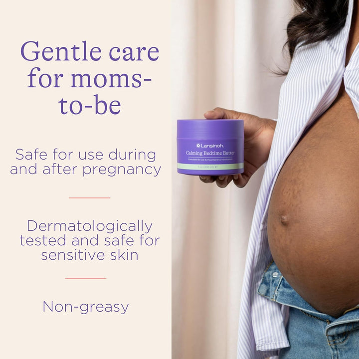 Magnesium Bedtime Butter Body Lotion for Pregnant Moms, Calm Magnesium Lotion for Aching Muscles, Lotion for Women & Soothing Massage, Promote Relaxation, Help Ease Cramps, 7 Oz.