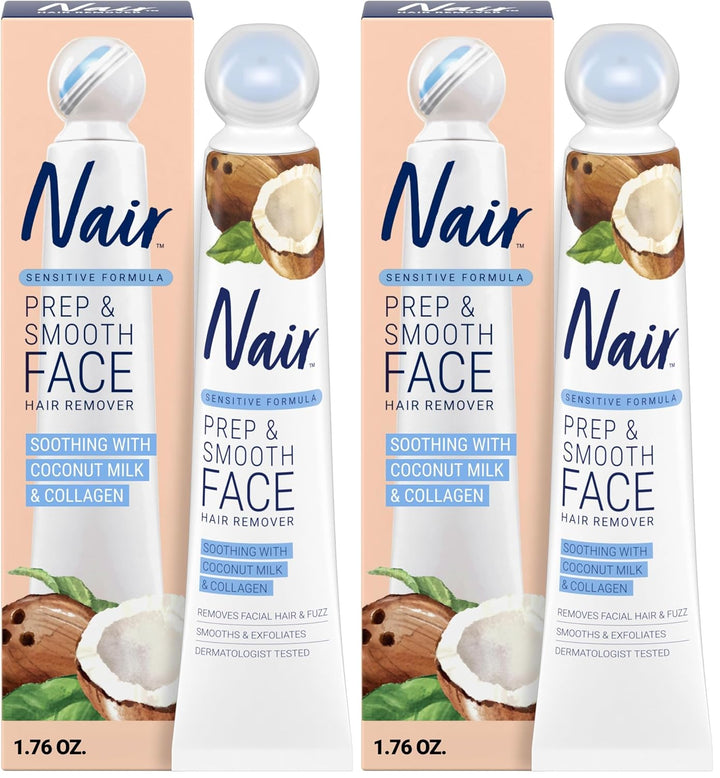 Exfoliating Facial Hair Removal Cream for Women - Smooth Skin Solution with Collagen for Sensitive Skincare