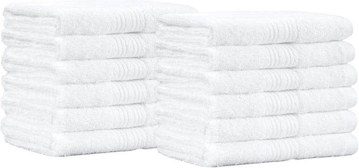 Cotton Washcloths for Bathroom, Soft and Highly Absorbent, 12 in X 12 In, Gray, 12-Pack