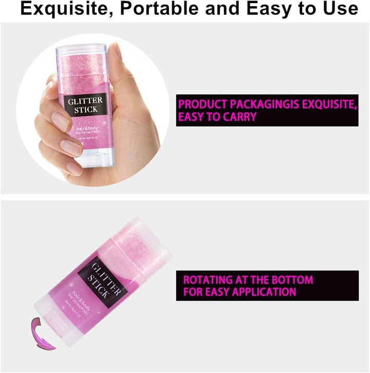 Purple Body Glitter Stick,Singer Concert Outfit Face Glitter Makeup for Women,Hair Glitter Gel for Kids,Festival Rave Pride Accessories,Mermaid Sequins Chunky Glitter Face Paint,0.56Oz