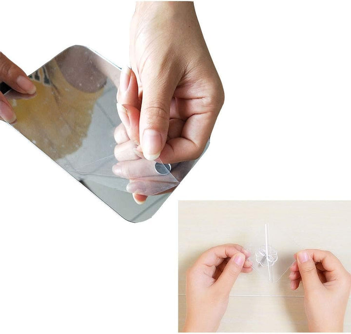 Fogless Shower Mirror (11Inx7.48In), Anti-Fog Frameless Wall Hanging Makeup & Shaving Bathroom Accessory (Large, Shaver Hook)