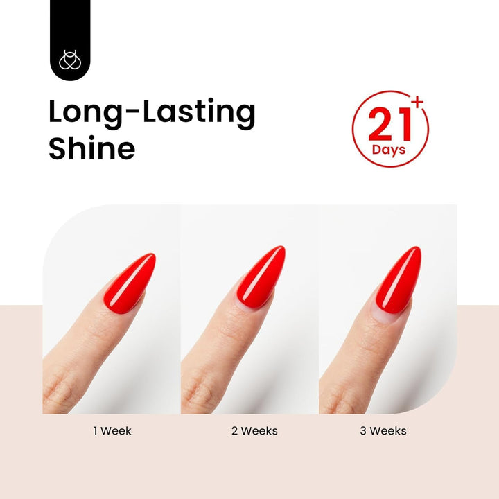 2Pcs 15Ml No Wipe Top Coat Gel Nail Polish High Gloss Shiny Long-Lasting Clear Gel Top Coat, Soak off Nail Lamp, Christmas Nails Home DIY Manicure and Nail Salon Gifts for Girls