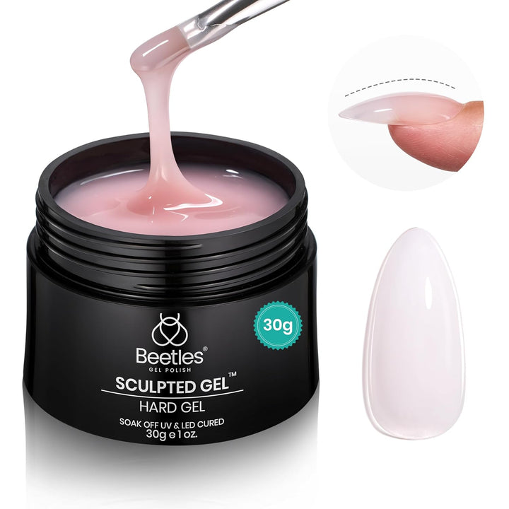 Beetles Builder Gel Nude Pink Sculpted Gel High Hardness for Nail Extension Broken Repair Protection Durable for Home Salon UV LED Lamp Cured Nail DIY Art Manicure 1 Oz