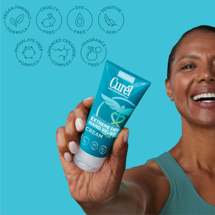 Extreme Dry Hand Relief, Dermatologist Recommended, Long-Lasting Cream for Dry Hands, Paraben Free, Fragrance-Free Hand Lotion, 3 Oz, Pack of 3