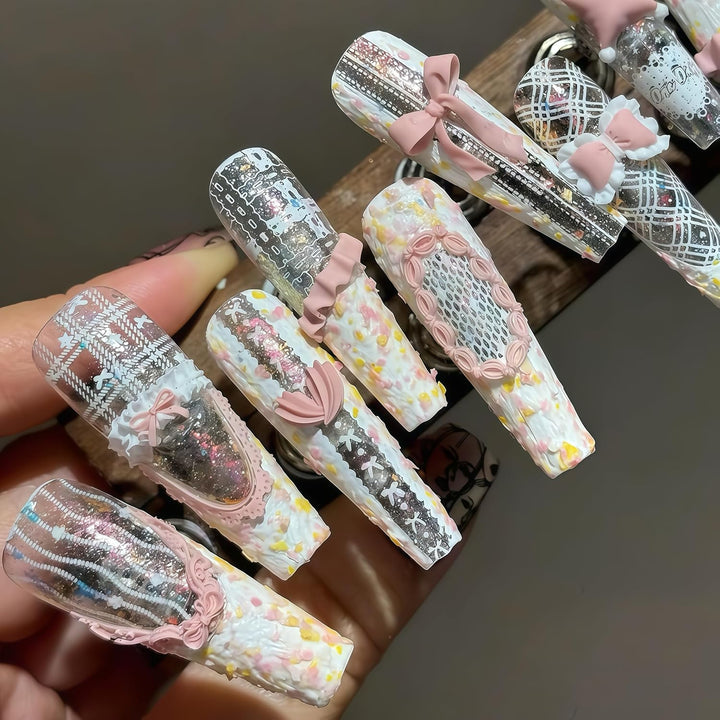 3D Cream Nail Mold Silicone Tools Lace Nails Charms Resin Molds Art for Accessories Supplies