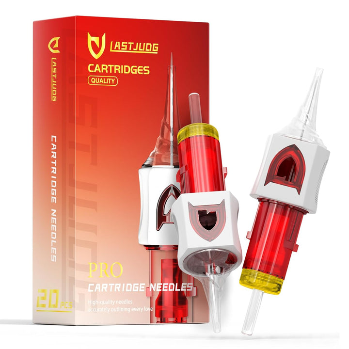 20PCS Tattoo Cartridge Needles #12 (9RS) Standard round Shader Tattoo Needles with Membrane Professional Disposable and Safety Tattoo Needles for Tattoo Pen