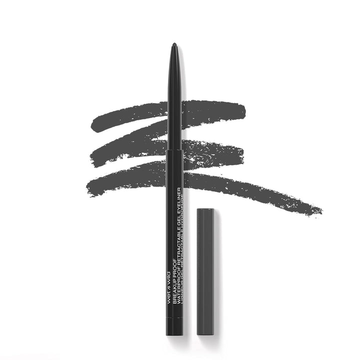 Mega Last Breakup Proof Waterproof Retractable Gel Eyeliner - Ultra Pigmented 16-Hour Long Wear, Smudge Proof Satin Finish Formula, Cruelty-Free & Vegan - Charcoal