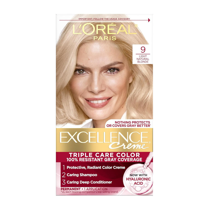 Excellence Crème Permanent Hair Dye, Triple Care Hair Color with Pro-Keratine Complex for 100% Gray Hair Coverage, 4 Dark Brown, 1 Kit