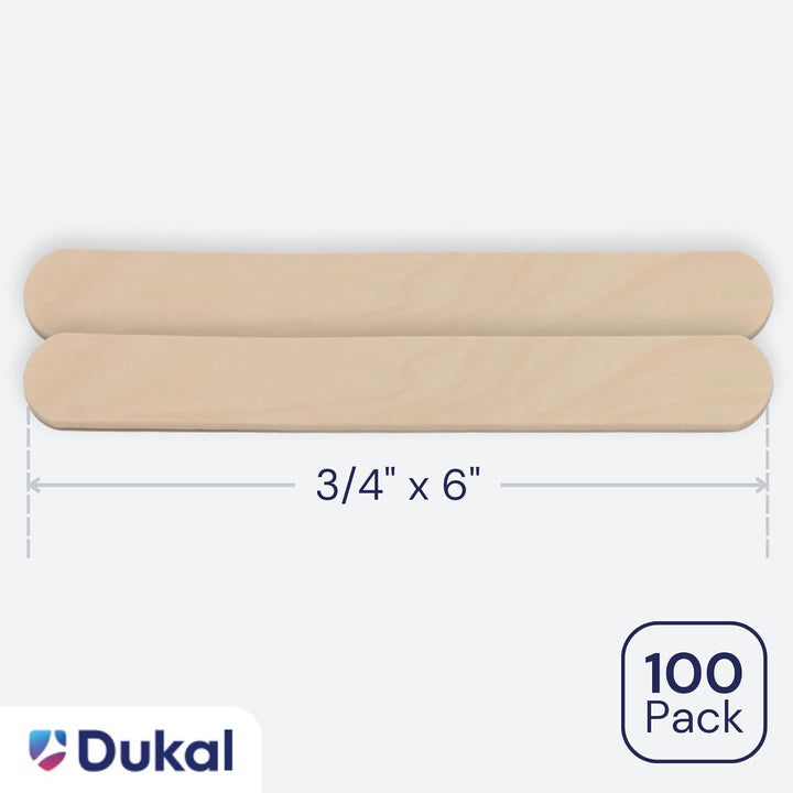 Large Wooden Wax Sticks - Body Hair Removal Applicator for Waxing, ¾” X 6” (Pack of 100)