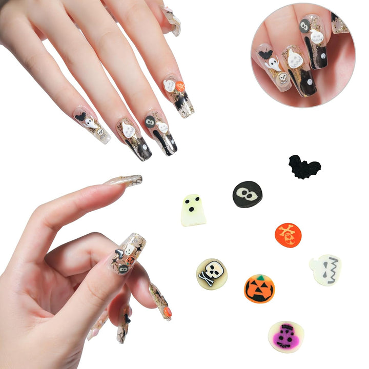 5000PCS Nail Art Slices - Cute Design Polymer Clay Slices for Nail Art, Slime Making, DIY Craft (Halloween)