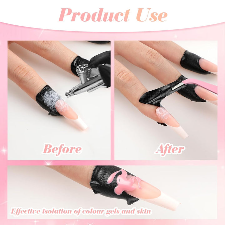 100 Pcs Nail Polish Protector for Fingers, 99.99%+ U V Finger Protection Cuticle Protector Tape for Nail Painting, U-Shaped French Tip Nail Polish Barrier Peel off for Nails Stamp Nail Art