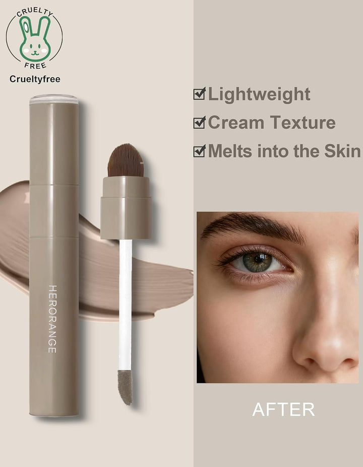 Cool Toned Liquid Contour Stick，Grey Nose Contour with Brush for Fair Pale Light Olive Skin,Long Lasting Cream Bronzer Gray, Blendable Lightweight Contouring Makeup Vegan & Cruelty-Free#01