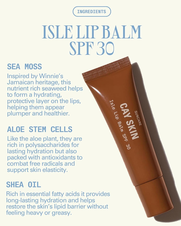 Isle Lip Balm SPF 30 – High Shine, Hydrating + Sheer Lip Gloss in Vanilla Brown Sugar Flavor – Formulated with Natural Ingredients for All Skin Tones – Clear, 0.35 Oz