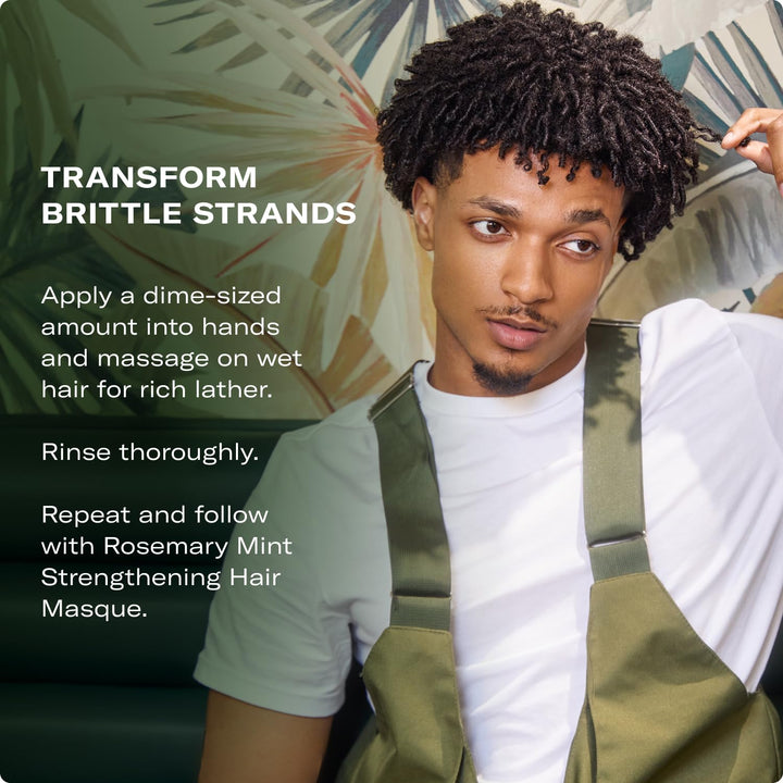 Rosemary Mint Hair Strengthening Biotin Shampoo - Moisturizing Hair Shampoo for Women and Men to Gently Cleanse, Repair & Protect Strands (12 Oz)