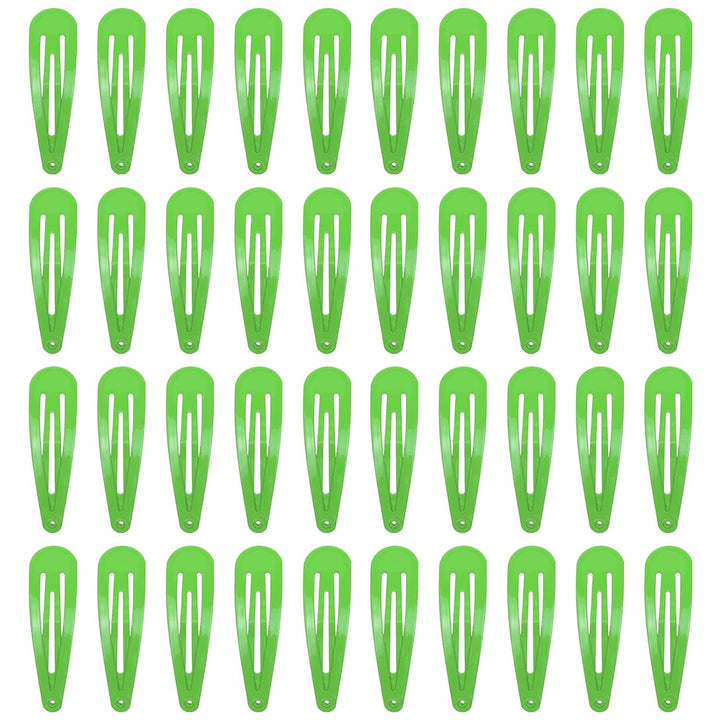 40 Pack Black 2 Inch Barrettes Women Metal Snap Hair Clips Accessories