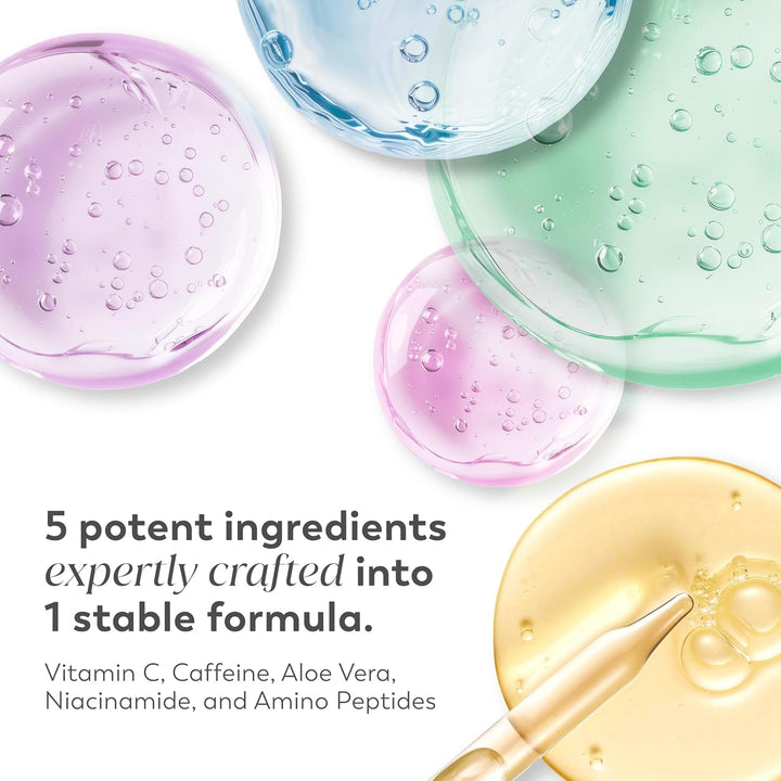 Super Eye Serum - Vitamin C, Caffeine, Niacinamide, Amino Peptide, Aloe Vera - Brightens Dark Circles, Anti-Wrinkle, Anti-Aging, Brightening, Smooths Fine Lines, Firming, Hydrating, 0.45 Oz