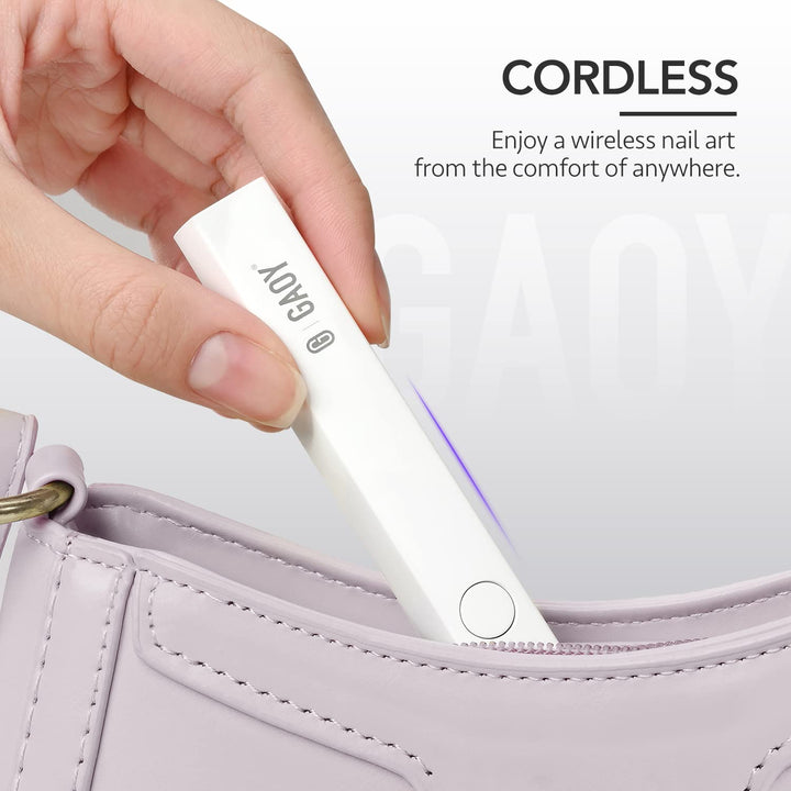 Handheld UV Light for Gel Nails, Mini Nail Lamp, Portable Cordless Rechargeable, Fast Curing